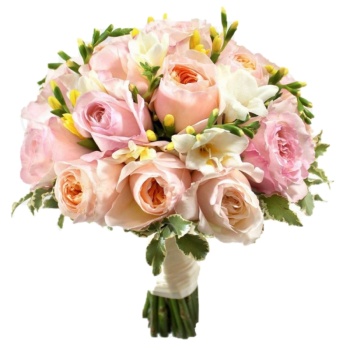 Букет из роз и фрезий "Свадебная фея"
