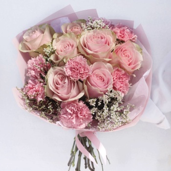 Букет "Розовый дуэт"