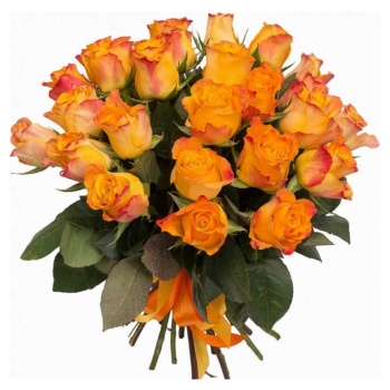 Букет из 21 оранжевой розы (40 см)