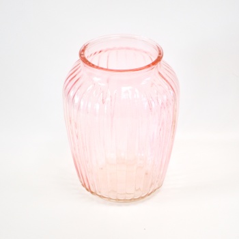 Ваза для цветов стекло розовая