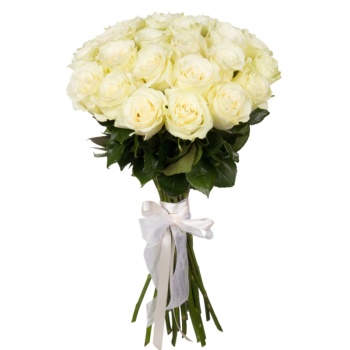 Букет из 21 белой розы (80 см)