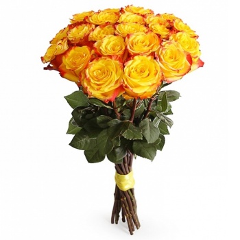 Букет из 21 оранжевой розы (60 см)
