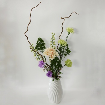 Букет интерьерный с розой, с вазой