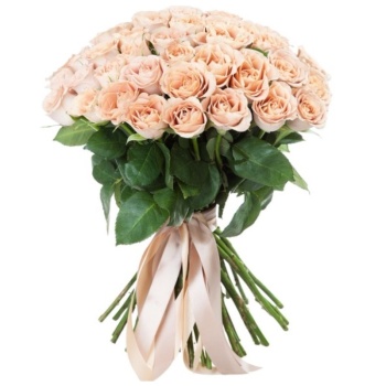 Букет из 55 кремовых роз (70 см)