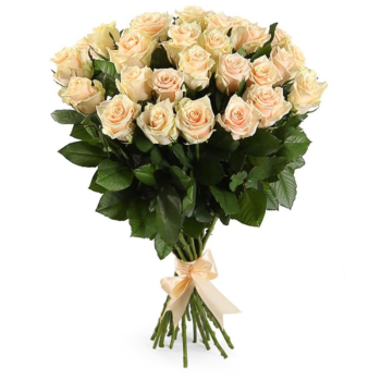 Букет из 25 кремовых роз (80 см)
