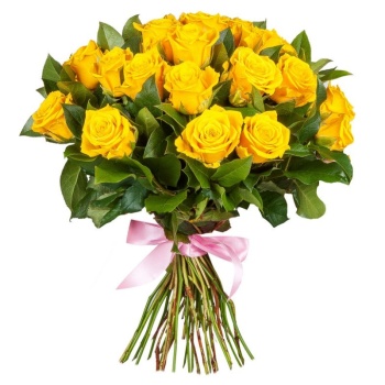 Букет из 25 желтых роз (50 см)