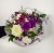 Букет с розой, фиолетовой гвоздикой и клематисом